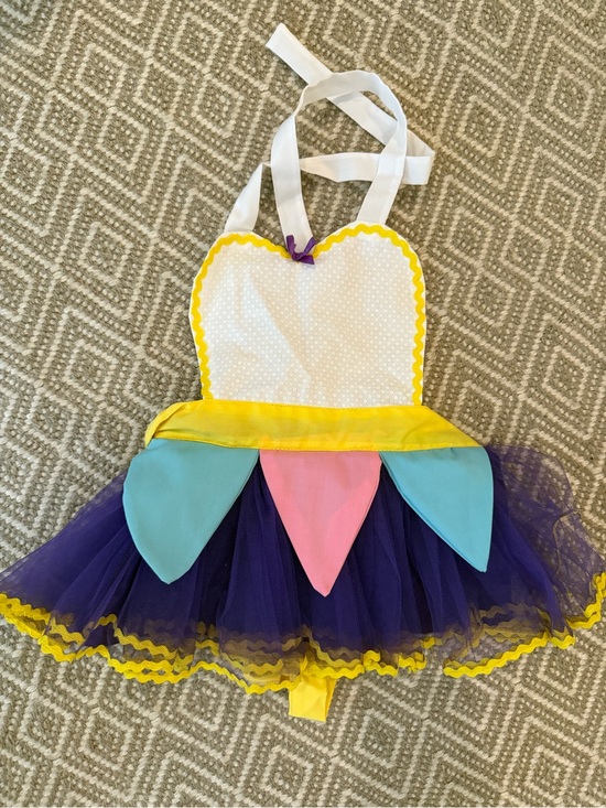 Other - Baby Chip Purple Tulle Costume Apron  with Yellow Trim and Pastel Petals